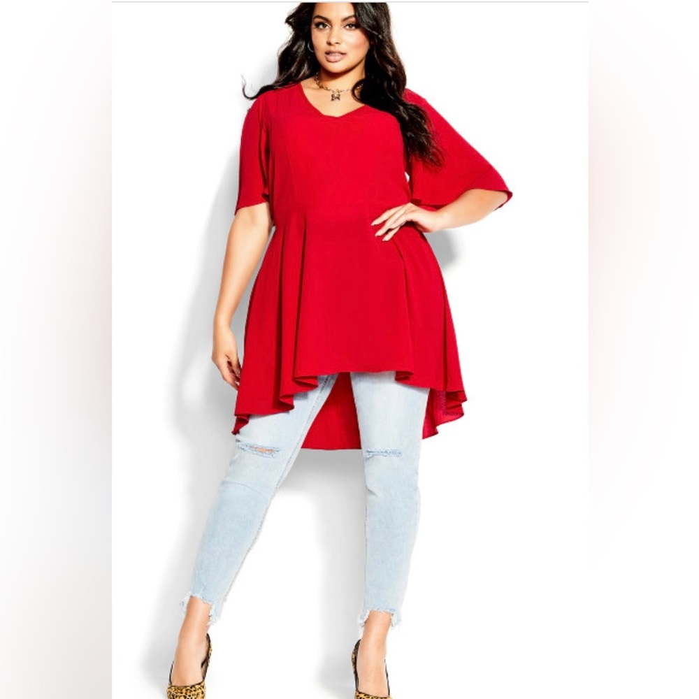 Crimson hi-lo top plus size L/20